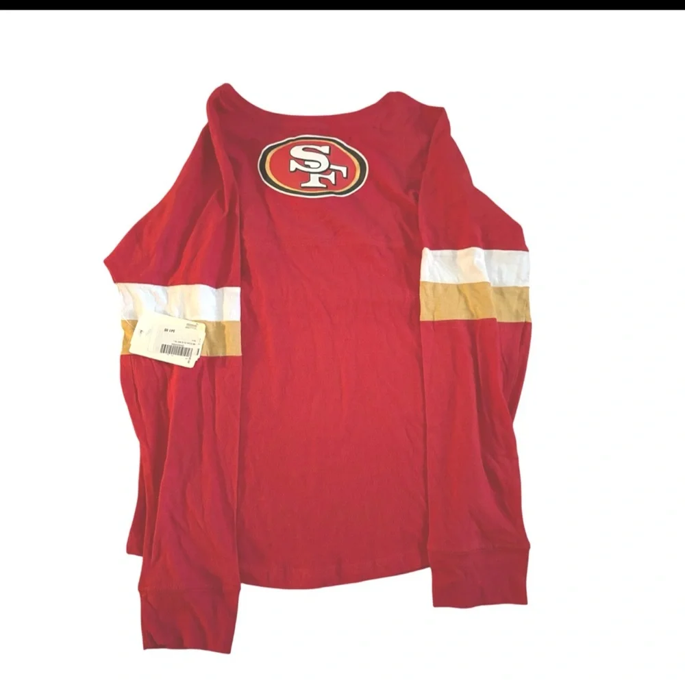 Girls Youth San Francisco 49ers‎ New Era Scarlet Lace-Up Long Sleeve T-Shirt